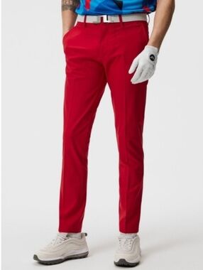 J Lindeberg Ellott Men's Golf Pants Chili Pepper Red Stretch Size 32x32 Golden 3